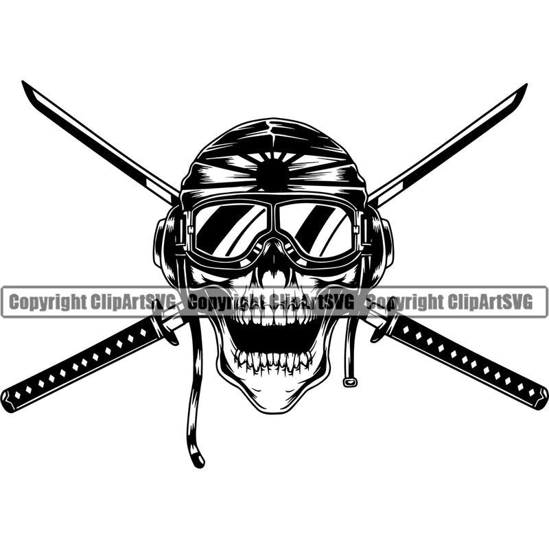 Military Army Gun Weapon Pilot Kamikaze Sword Wearing Sunglasses Design Element Amendment USA America American Art Design Logo Clipart SVG