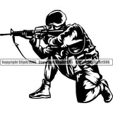 Military Army Gun Weapon Soldier Fire Target Position Design Element Rights 2nd Amendment USA America American Art Design Logo Clipart SVG