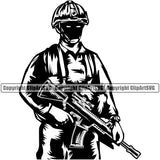 Military Army Gun Weapon Soldier Stand Oh Hand Gun Design Element Rights 2nd Amendment USA America American Art Design Logo Clipart SVG