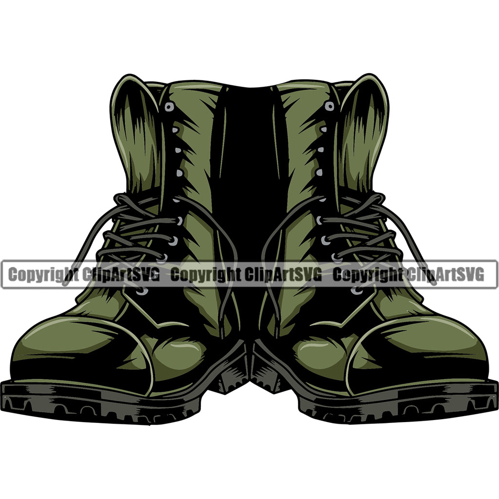 Military Army Gun Weapon Soldiers Boots Black Color Design Element Rights 2nd Amendment USA America American Art Design Logo Clipart SVG