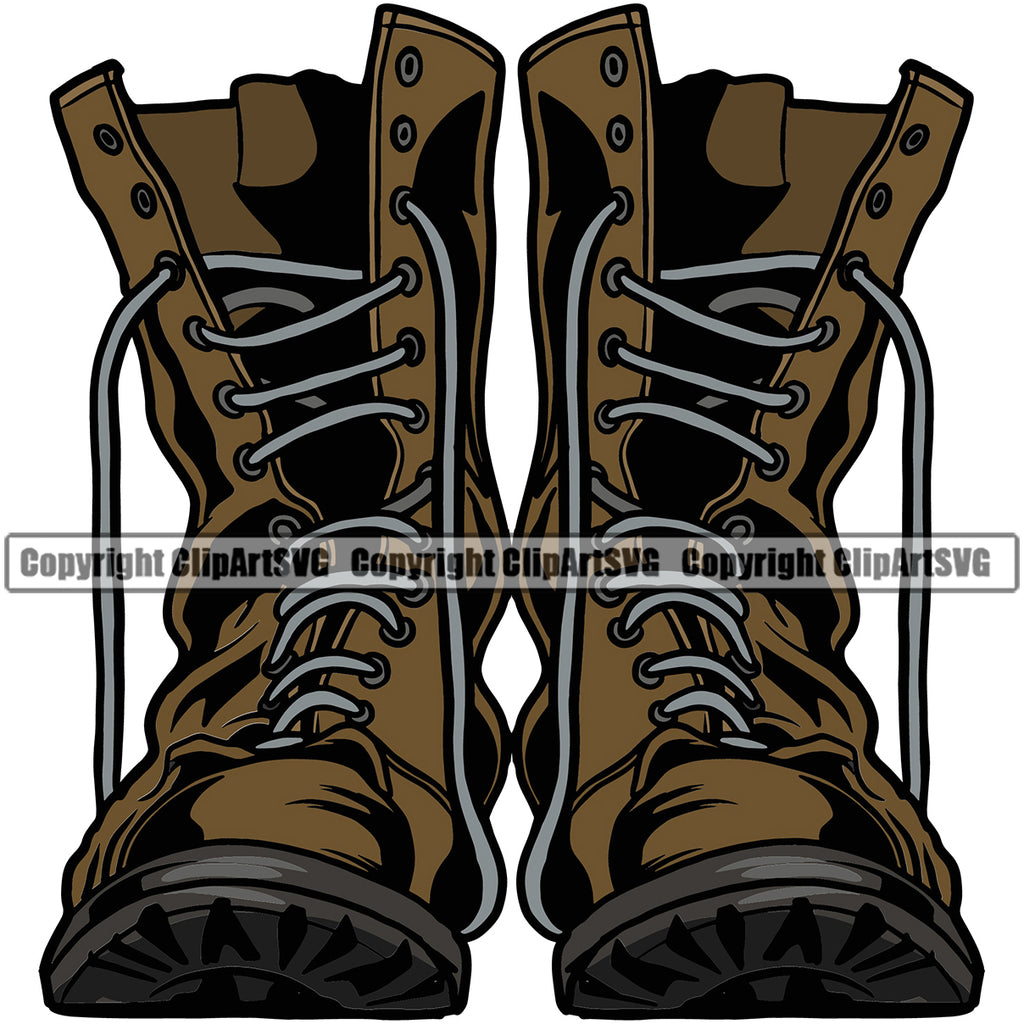 Military Army Gun Weapon Soldiers Boots Color Design Element Rights 2nd Amendment USA America American Art Design Logo Clipart SVG