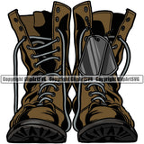 Military Army Gun Weapon Soldier Boots Dog Tags Horn Color Design Element Rights 2nd Amendment USA America American Art Design Logo Clipart SVG