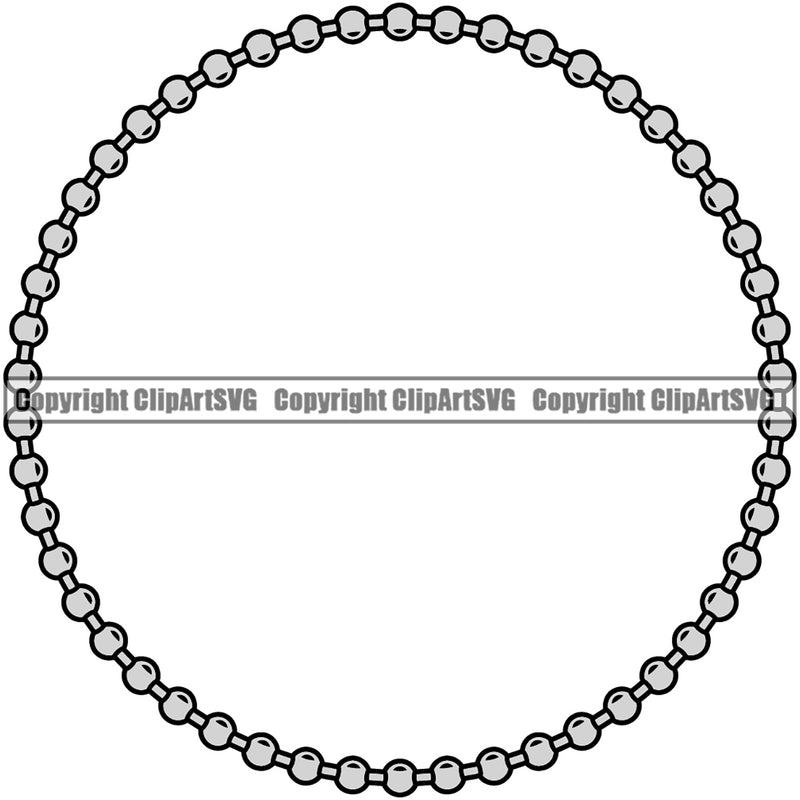 Military Army Weapon Dog Tag Ball And Soldier Dog Tag Chain Silver Color Circle Design Element Border Outline Background Design Element Art Logo Clipart SVG