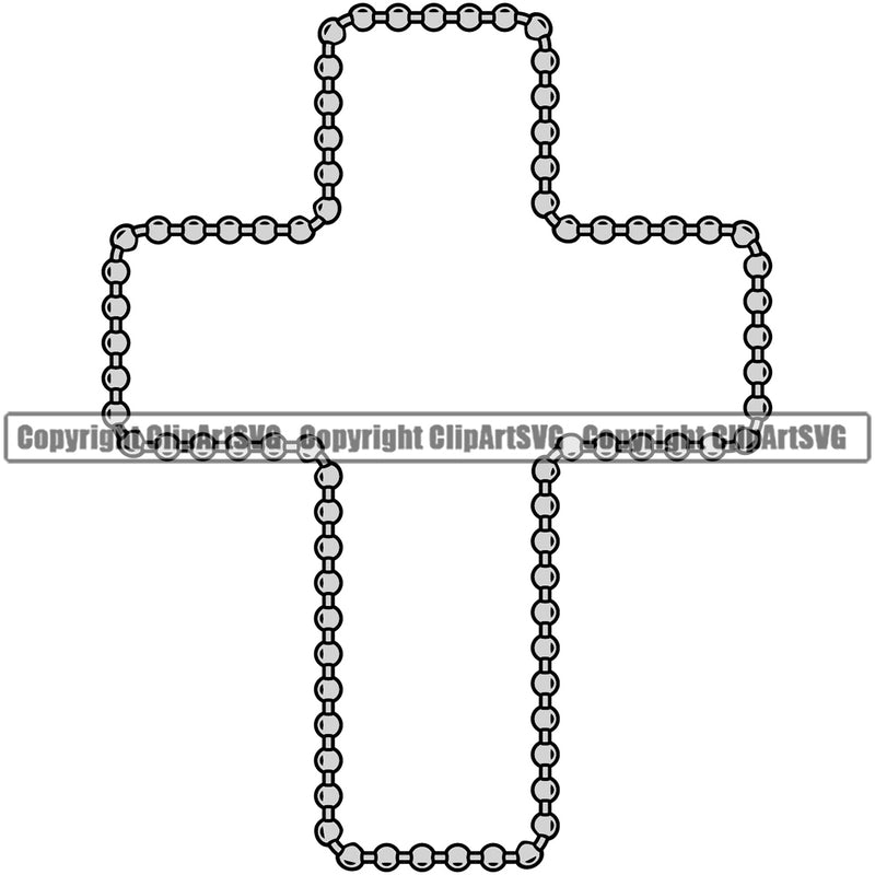 Military Army Weapon Dog Tag Ball Soldier Dog Tag Chain Silver Color Cross Design Element Border Outline Background Design Element Art Logo Clipart SVG