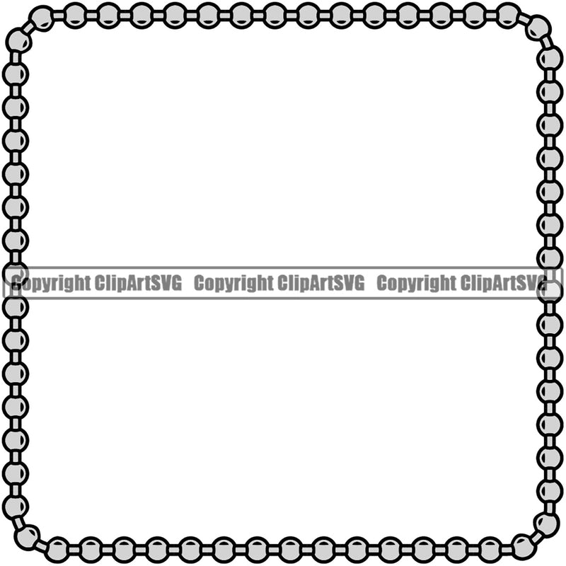 Military Army Weapon Dog Tag Ball Soldier Chain Silver Color Square Design Element Border Outline Background Design Element Art Logo Clipart SVG