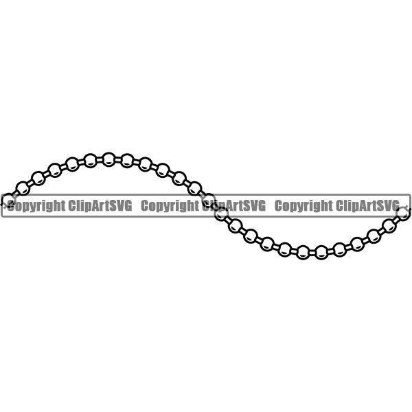 Military Army Weapon Dog Tag Ball Soldier Chain White Color Line Wavy Design Element Border Outline Background Design Element Art Logo Clipart SVG