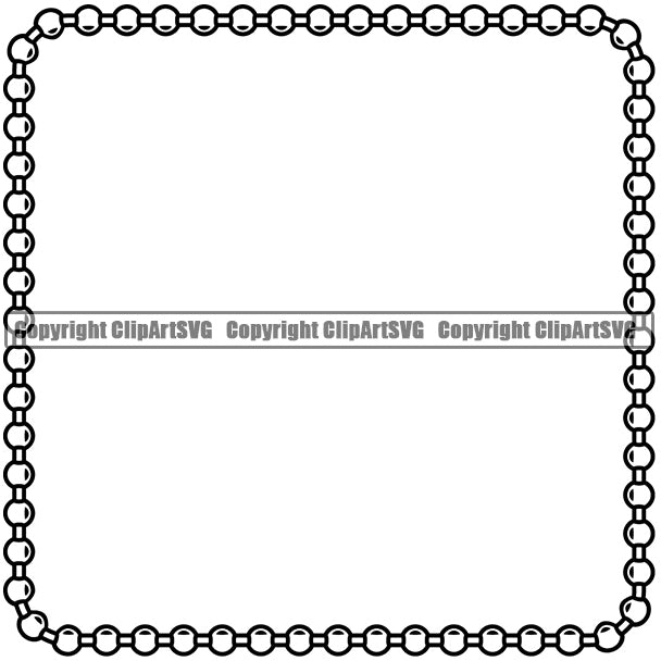 Military Army Weapon Dog Tag Ball Soldier Chain White Color Square Design Element Border Outline Background Design Element Art Logo Clipart SVG