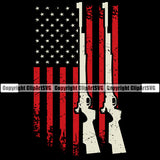 USA Flag Machine Gun Rifle Stripes Weapon Rights United States America 2nd Amendment Solider Color Arms Flag Black Background Design Element American Military Army Art Design Logo Clipart SVG