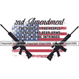 USA Flag Gun Weapon Rights United States America Flag Color White Background Design Element 2nd Amendment The Right Of The People Quote Text American Military Army Art Design Logo Clipart SVG