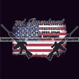 USA Flag Gun Weapon Rights United States America 2nd Amendment The Right Of The People Quote Text Black Background Flag Color Design Element American Military Army Art Design Logo Clipart SVG