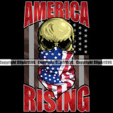 USA Flag Gun Weapon Rights United States America 2nd Amendment American Rising Red Color Quote Text Skull Skeleton Design Element Military Army Art Design Logo Clipart SVG