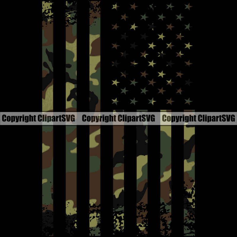 USA Flag Distressed Camo Camouflage Gun Weapon Rights United States America 2nd Amendment Soldier Flag Camo Color Design Element American Military Army Art Design Logo Clipart SVG