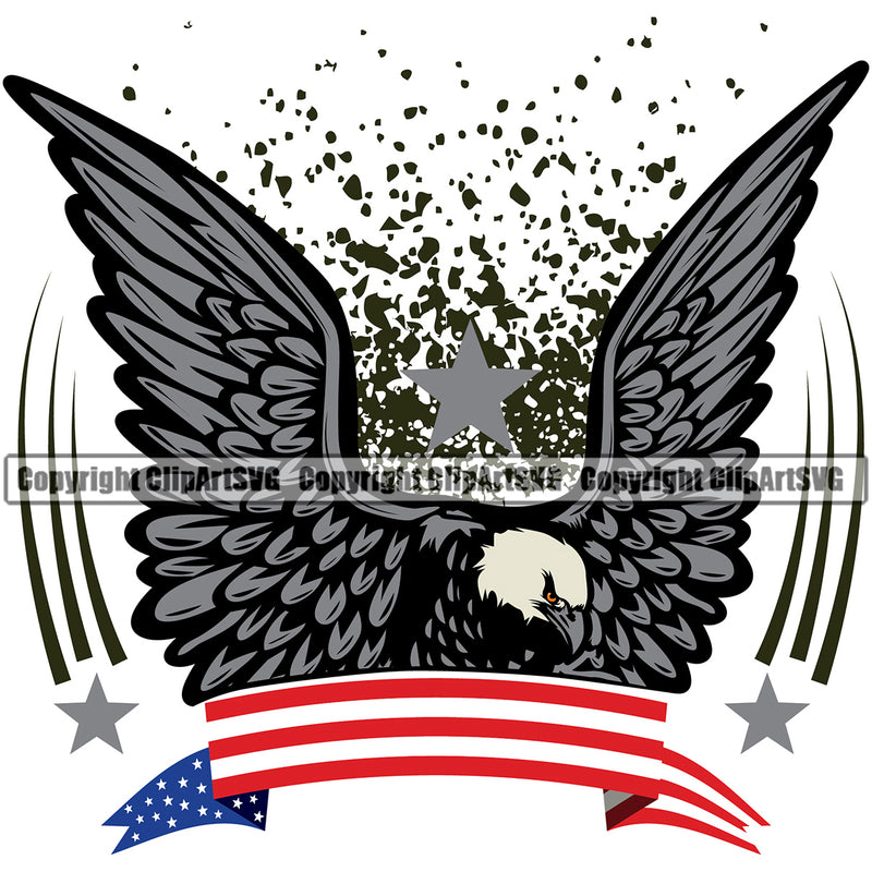 USA Flag Gun Weapon Rights United States America 2nd Amendment Soldier Flag Eagle Color Design Element American Military Army Art Design Logo Clipart SVG