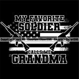 USA Flag Gun Weapon Rights United States America 2nd Amendment American My Favorite Soldier Calls Me Grandma Quote Text Black Background Design Element Military Army Art Design Logo Clipart SVG