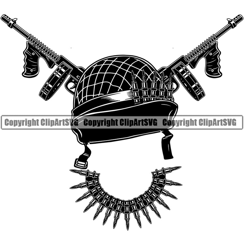USA Flag Gun Weapon Rights United States America 2nd Amendment Soldier Logo Skull Machine Gun Bullets Bullet Collar Gun Design Element American Military Army Art Design Logo Clipart SVG