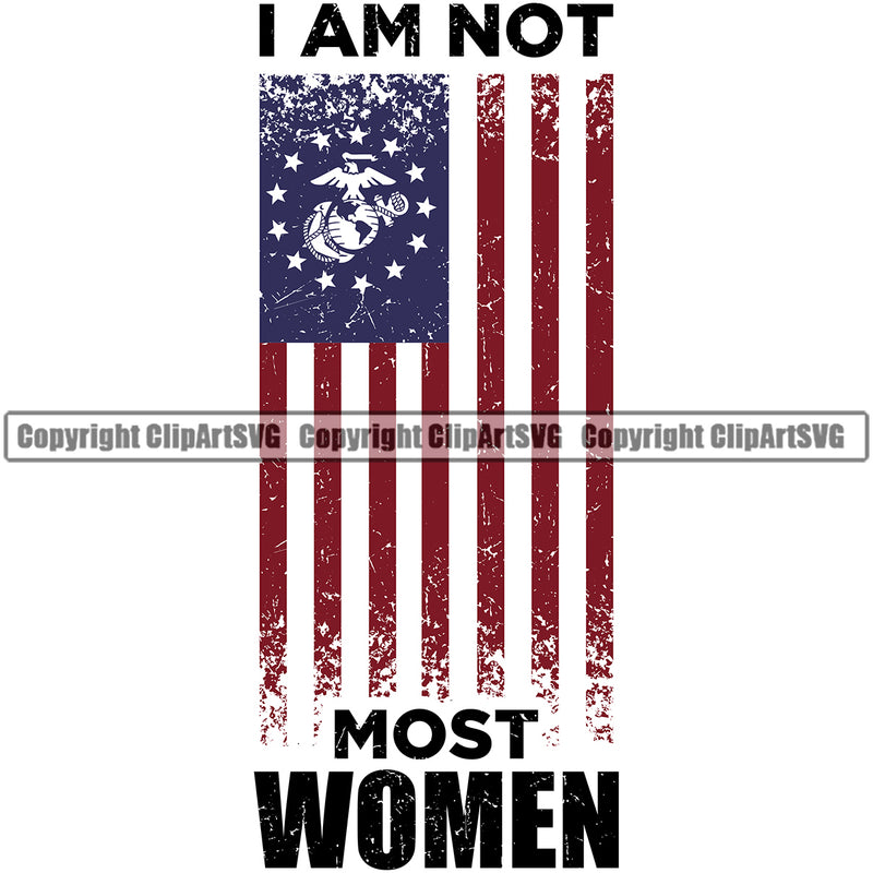 USA Flag Gun Weapon Rights I Am Not Most Woman White Color Design Flag Element United States America 2nd Amendment American Military Army Art Design Logo Clipart SVG