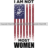 USA Flag Gun Weapon Rights I Am Not Most Woman White Color Design Flag Element United States America 2nd Amendment American Military Army Art Design Logo Clipart SVG