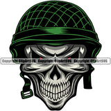 Military Army Gun Weapon Skull Color Helmet Smile Face Design Element 2nd Amendment USA America American Art Design Logo Clipart SVG