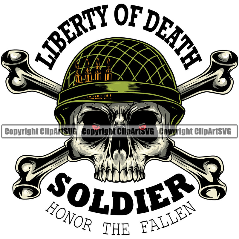 Military Army Gun Weapon Soldier Liberty Of Death Soldier Honor The Fallen Color Quote Text Design Element Rights 2nd Amendment USA America American Art Design Logo Clipart SVG