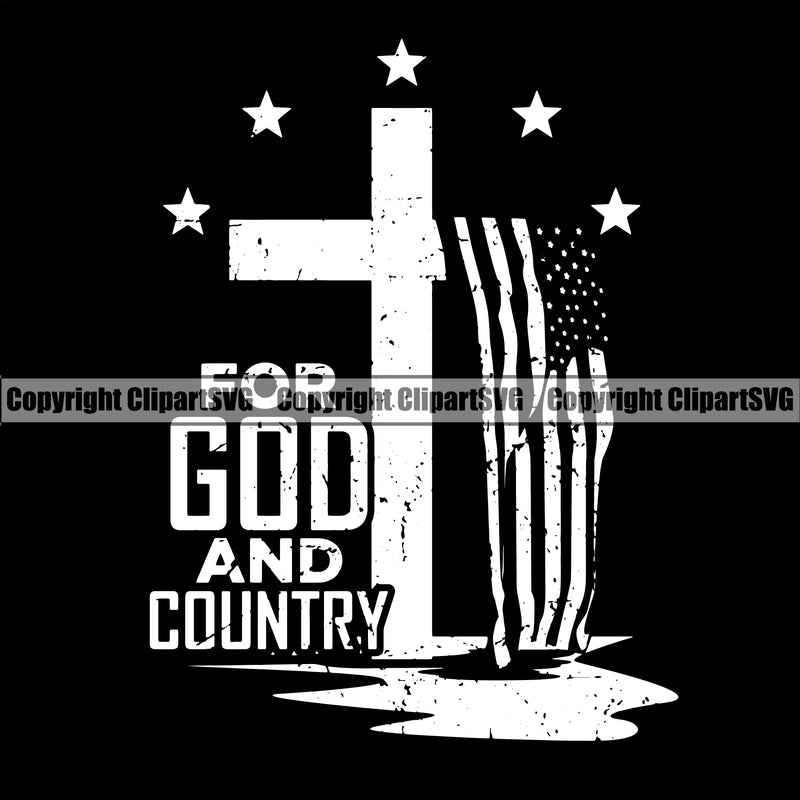 USA Flag Gun Weapon Rights United States America 2nd Amendment Cross For God And Country Black Color Design Element American Military Army Art Design Logo Clipart SVG