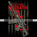 USA Distressed Flag Gun Weapon Rights United States America 2nd Amendment Solider Red Color All Lives Splatter Quote Text Design Element Background Black American Military Army Art Design Logo Clipart SVG
