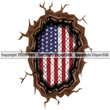 USA Flag Break Breaking Through Crack Cracked Wall Gun Weapon Rights United States America Bullet Hole White Background Design Element 2nd Amendment Solider American Military Army Art Design Logo Clipart SVG