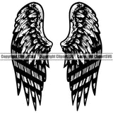 USA Flag Gun Weapon Rights United States America 2nd Amendment Angel Wings Devil Black Color Design Element Solider American Military Army Art Design Logo Clipart SVG