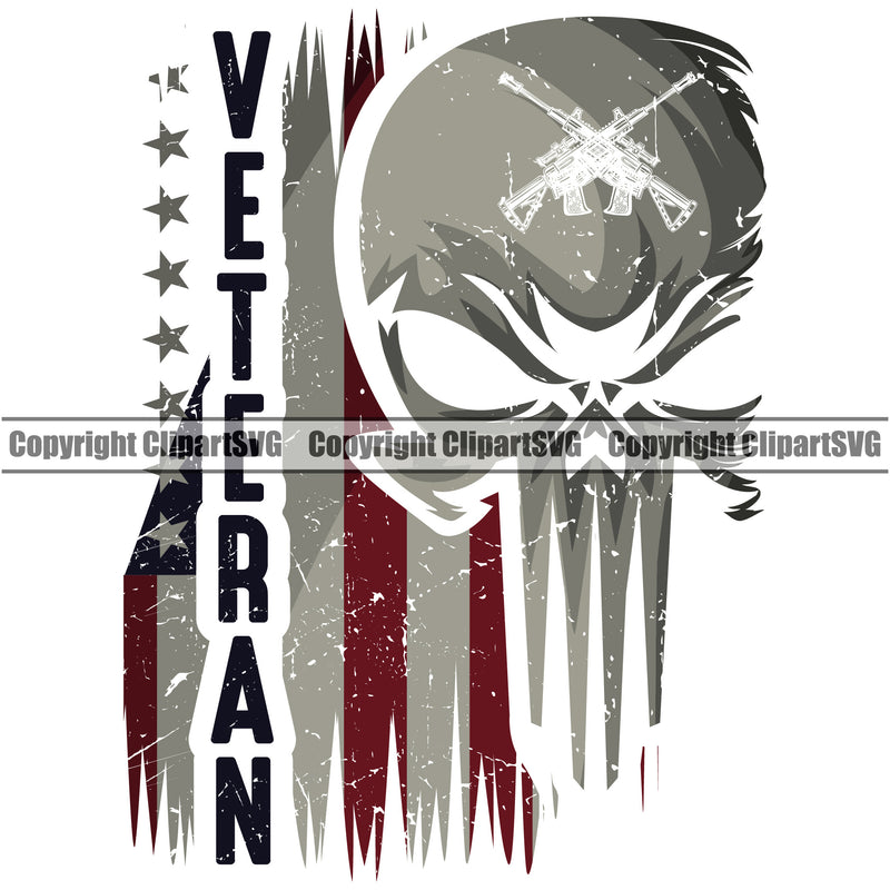 USA Flag Gun Weapon Rights United States America Skull Skeleton White Background Design Element Veteran Quote Text 2nd Amendment Solider American Military Army Art Design Logo Clipart SVG