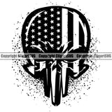 USA Flag Gun Weapon Rights United States America 2nd Amendment American Skull Skeleton Head Design Element Military Army Art Design Logo Clipart SVG