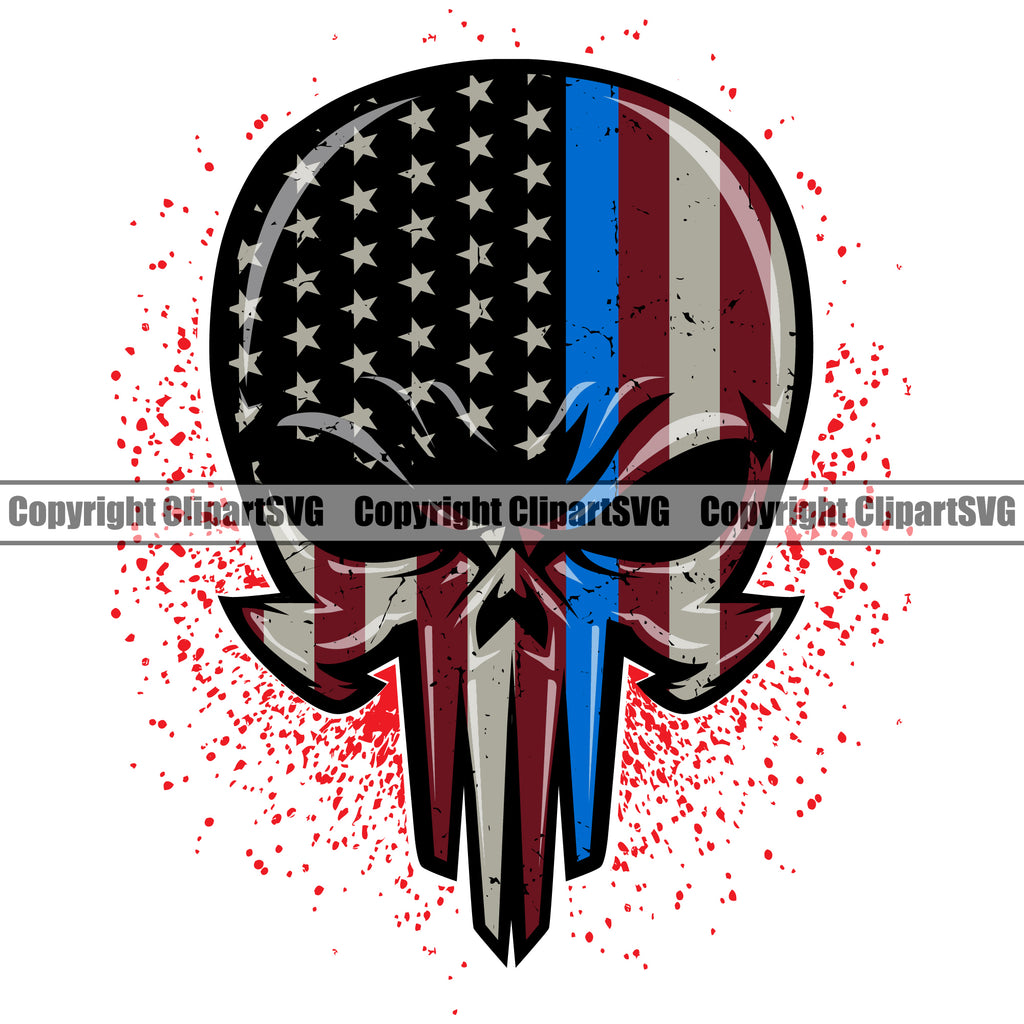USA Flag Gun Weapon Rights United States America Skull Skeleton Head Color White Background Design Element 2nd Amendment American Military Army Art Design Logo Clipart SVG