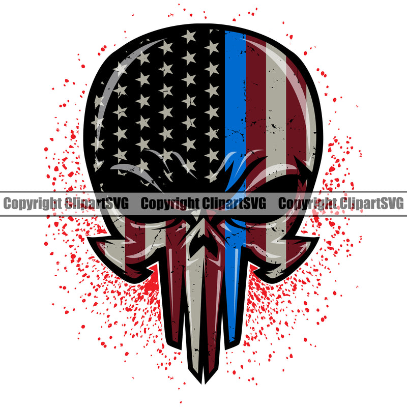 USA Flag Gun Weapon Rights United States America Skull Skeleton Head Color White Background Design Element 2nd Amendment American Military Army Art Design Logo Clipart SVG
