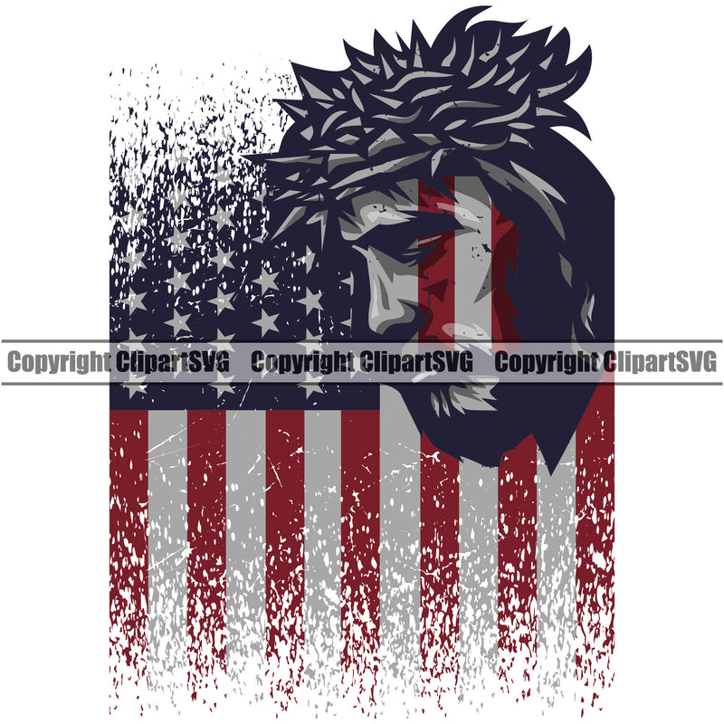 USA Flag Gun Weapon Rights United States America 2nd Amendment American Flag Color Design Element Flag Jesus Crist Christian Christianity Military Army Art Design Logo Clipart SVG