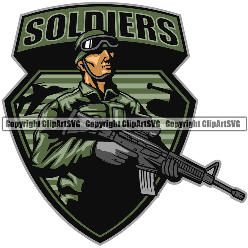 Military Army Gun Weapon Soldiers Quote Text Color Design Element Rights 2nd Amendment USA America American Art Design Logo Clipart SVG