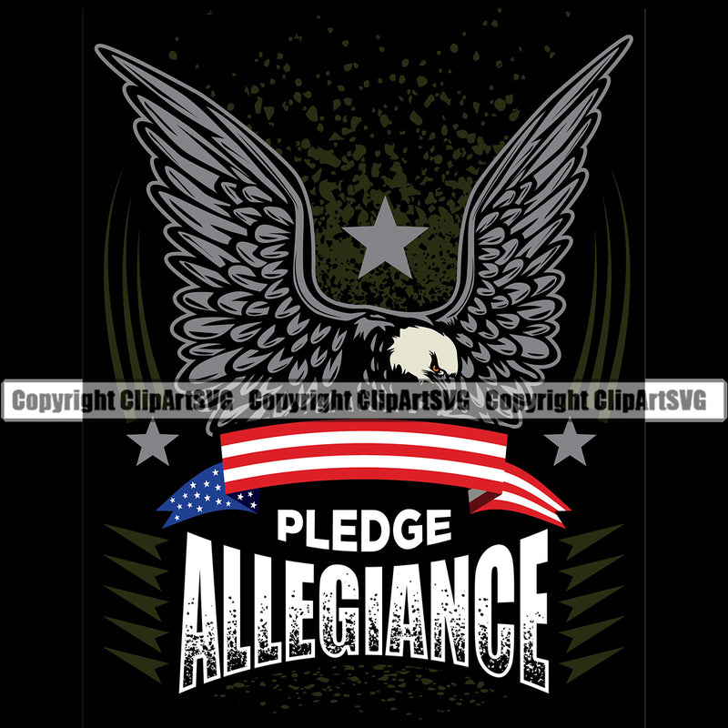 USA Flag Gun Weapon Rights United States America 2nd Amendment Pledge Allegiance White Color Text Design Element Color Eagle Wings Solider American Military Army Art Design Logo Clipart SVG