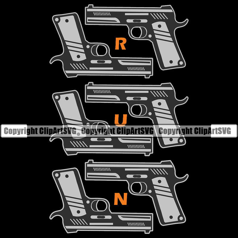 USA Flag Gun Weapon Rights United States America 2nd Amendment Solider Gun Pistol Black Background Design Element American Military Army Art Design Logo Clipart SVG