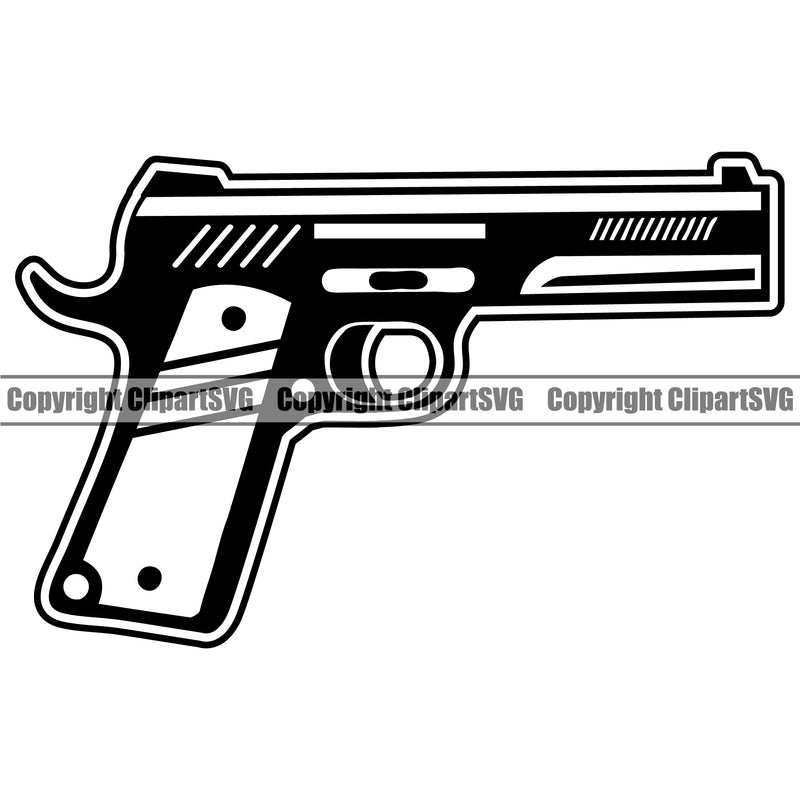 USA Flag Gun Weapon Rights United States America 2nd Amendment Solider Gun Piston White Background Design Element American Military Army Art Design Logo Clipart SVG