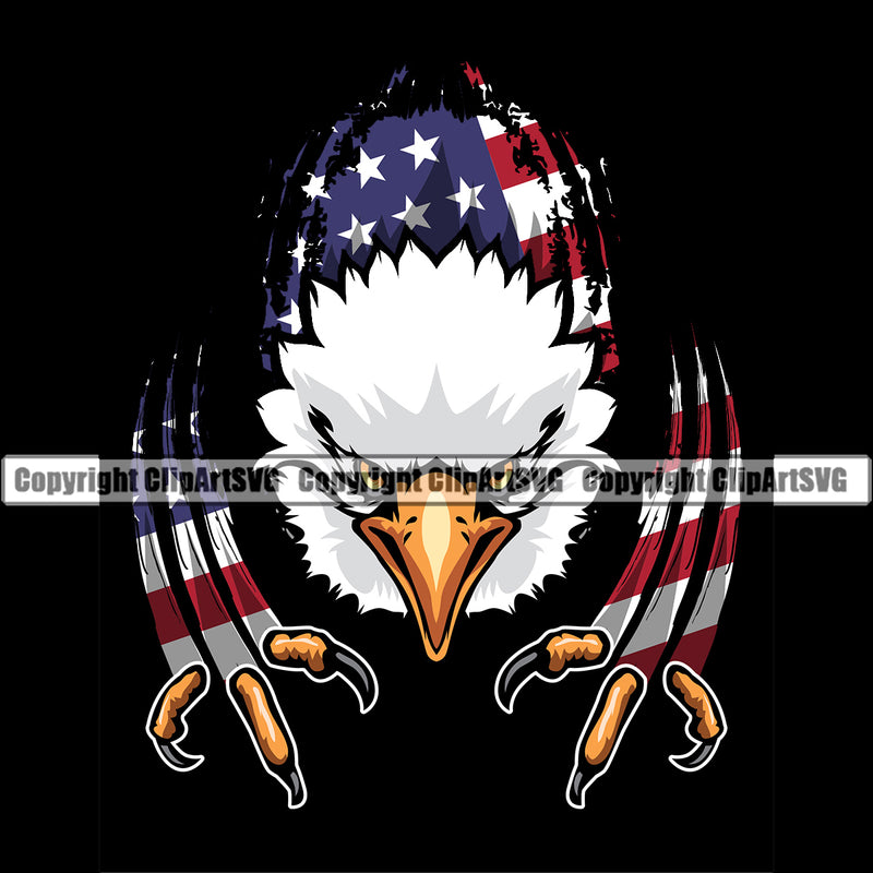 USA Flag Gun Weapon Rights United States America 2nd Amendment Solider American Eagle Body Flag Color Angry Look Design Element Military Army Art Design Logo Clipart SVG