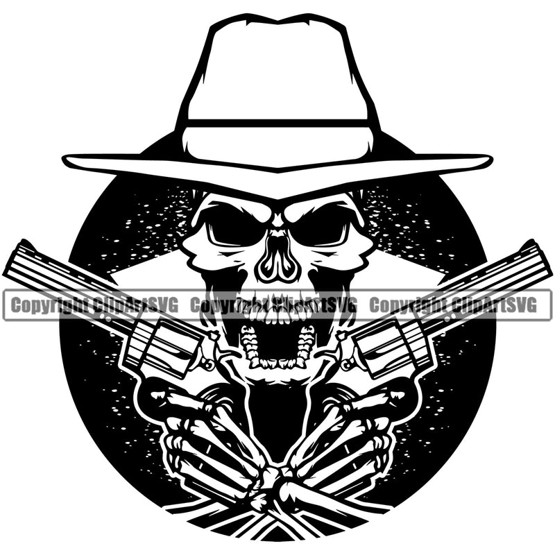 USA Flag Gun Weapon Rights United States America 2nd Amendment Skull Skeleton Hand Holding Gun Design Element Solider American Military Army Art Design Logo Clipart SVG