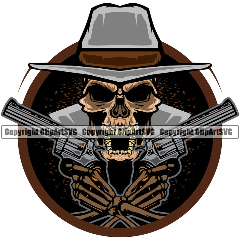 USA Flag Gun Weapon Rights Skull Skeleton Hand Holding Gun Angry Face Color Design Element United States America 2nd Amendment Solider American Military Army Art Design Logo Clipart SVG
