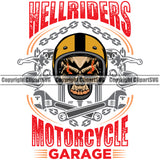 Motorcycle Bike Biker Cycle Chopper Motorbike Ride Rider Racer Weapon Hell Riders Motorcycles Garage Red Color Quote White Background Design Element Rider Transportation Vehicle Art Design Logo Clipart SVG