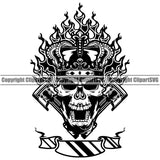 Motorcycle Bike Biker Cycle Chopper Motorbike Ride Rider Racer Rider Weapon Skull King Vector Design Element Transportation Vehicle Art Design Logo Clipart SVG