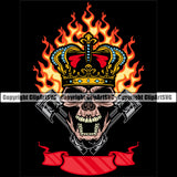 Motorcycle Bike Biker Cycle Chopper Motorbike Ride Rider Racer Rider Weapong Skull King Color Design Element Black Background Transportation Vehicle Art Design Logo Clipart SVG