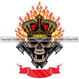 Motorcycle Bike Biker Cycle Chopper Motorbike Ride Rider Racer Rider Weapong Angry Face Skull King Color Design Element White Background Transportation Vehicle Art Design Logo Clipart SVG