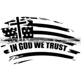 USA Flag Gun Weapon Rights United States America Flag Under In God We Trust Black Quote Text Design Element 2nd Amendment Solider American Military Army Art Design Logo Clipart SVG
