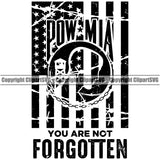 USA Flag Gun Weapon Rights United States America 2nd Amendment POW MIA Prisoner Of War Missing In Action You Are Not Forgotten Vector Design Element Solider American Military Army Art Design Logo Clipart SVG