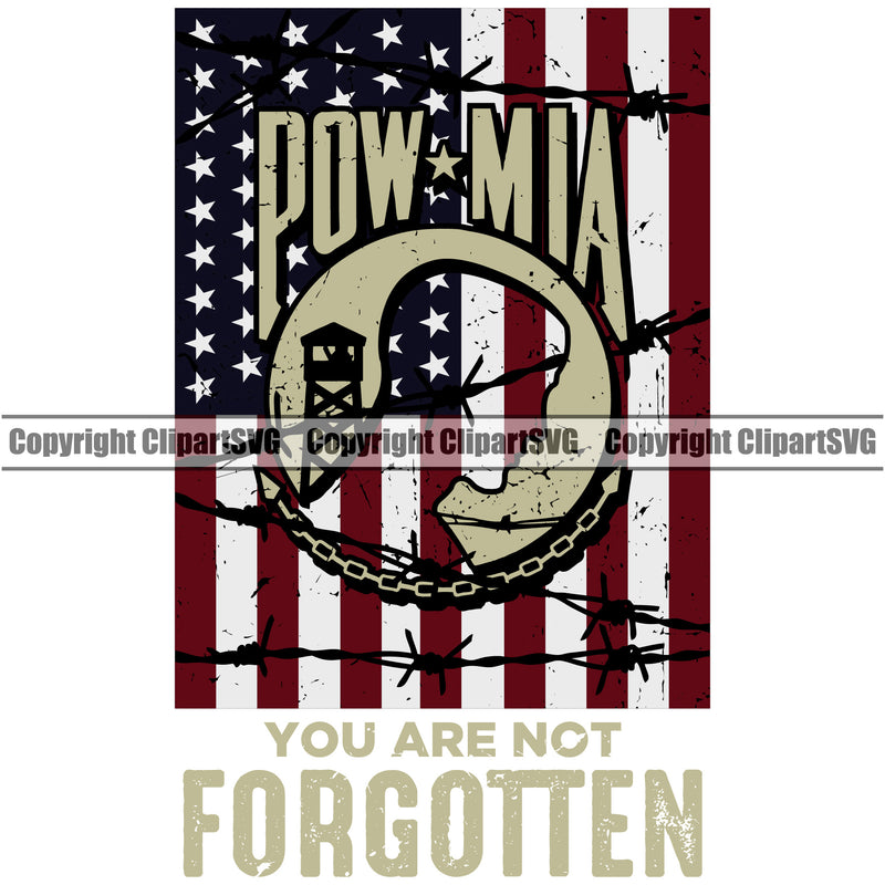 USA Flag Gun Weapon Rights United States America 2nd Amendment POW MIA Prisoner Of War Missing In Action You Are Not Forgotten Color Quote Text White Background Vector Design Element Solider American Military Army Art Design Logo Clipart SVG