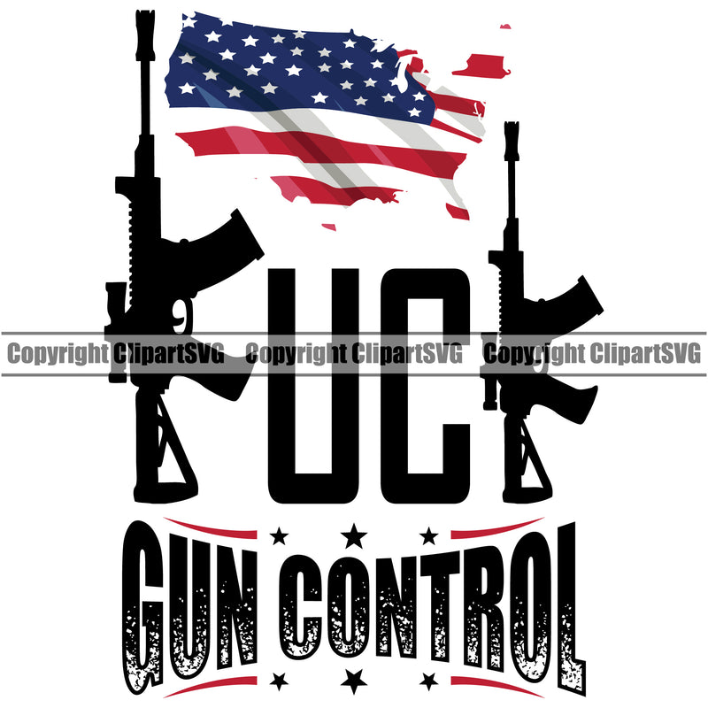 USA Flag Gun Weapon Rights United States America 2nd Amendment Fuck Gun Control Black Color Design Element Quote Text White Background Solider American Military Army Art Design Logo Clipart SVG