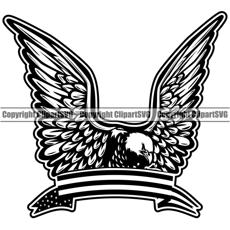 USA Flag Gun Weapon Rights United States America Eagle Fly Wings Black And White Color Design Element 2nd Amendment Solider American Military Army Art Design Logo Clipart SVG