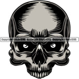 Skull Head Skeleton Face Scary Skull Dead Head Evil Kill Killer Tattoo Satan Devil Vintage Design Element Grey Logo Clipart SVG