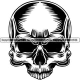 Skull Head Skeleton Face Scary Skull Dead Head Evil Kill Killer No Eye Tattoo Satan Devil Vintage Design Element Logo Clipart SVG